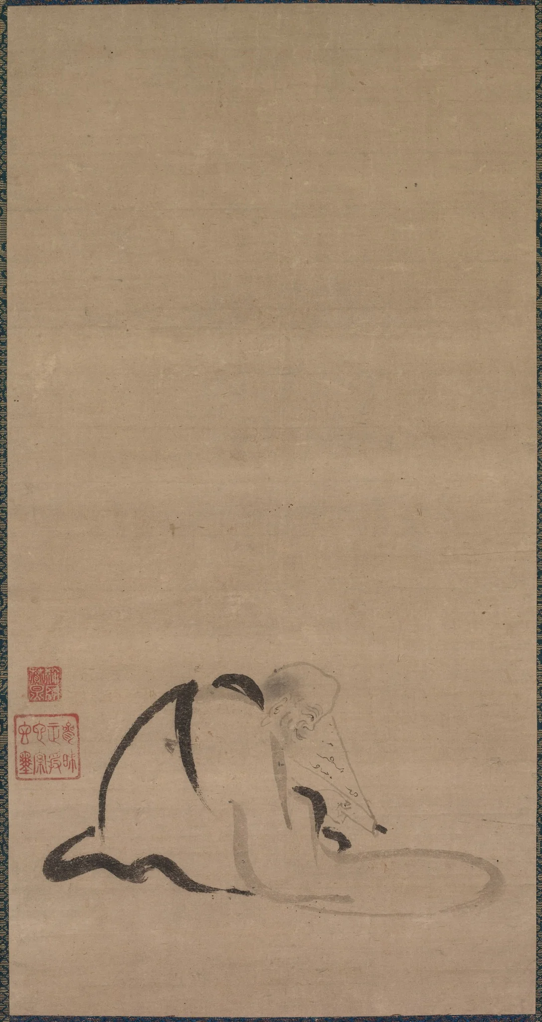 Seated Priest, detail