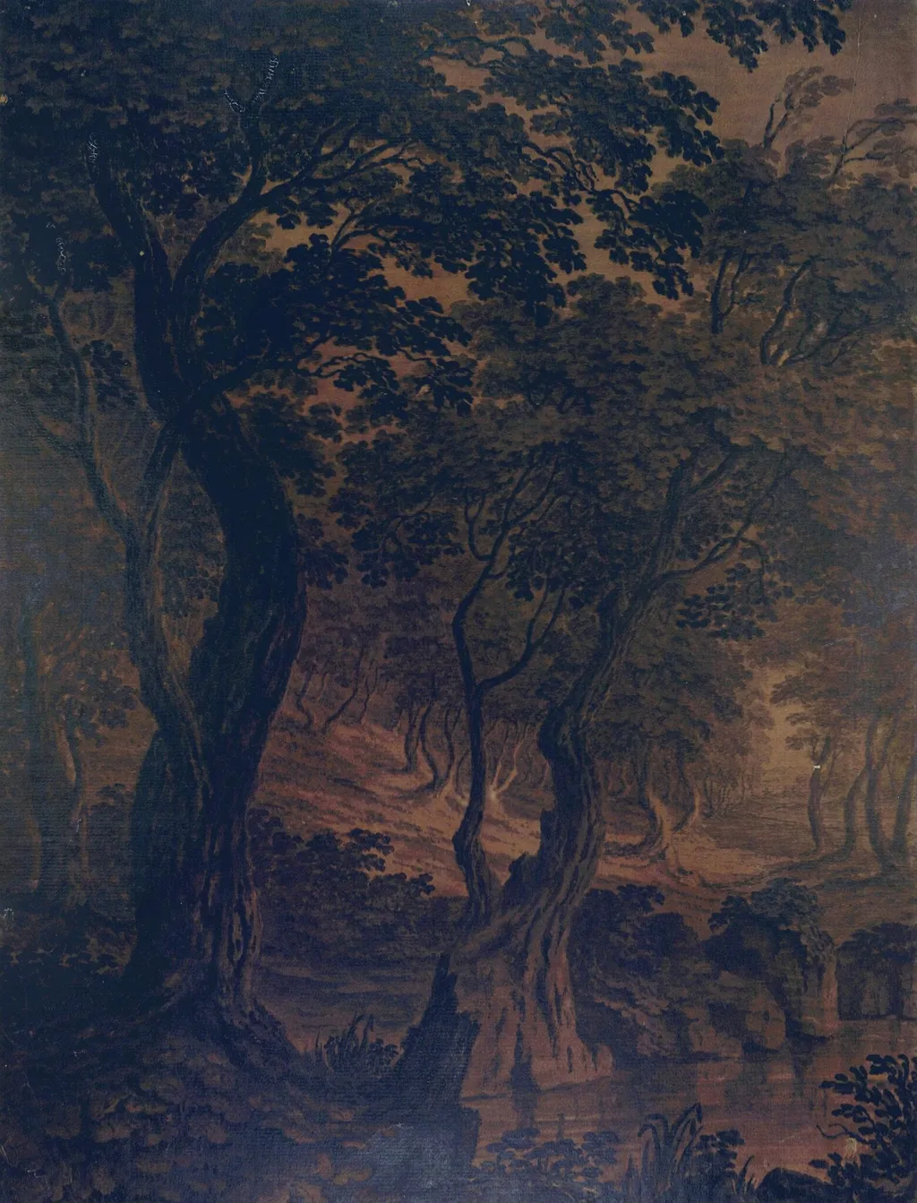 Wood Scene, by Elizabeth Upton, watercolor, 1775
