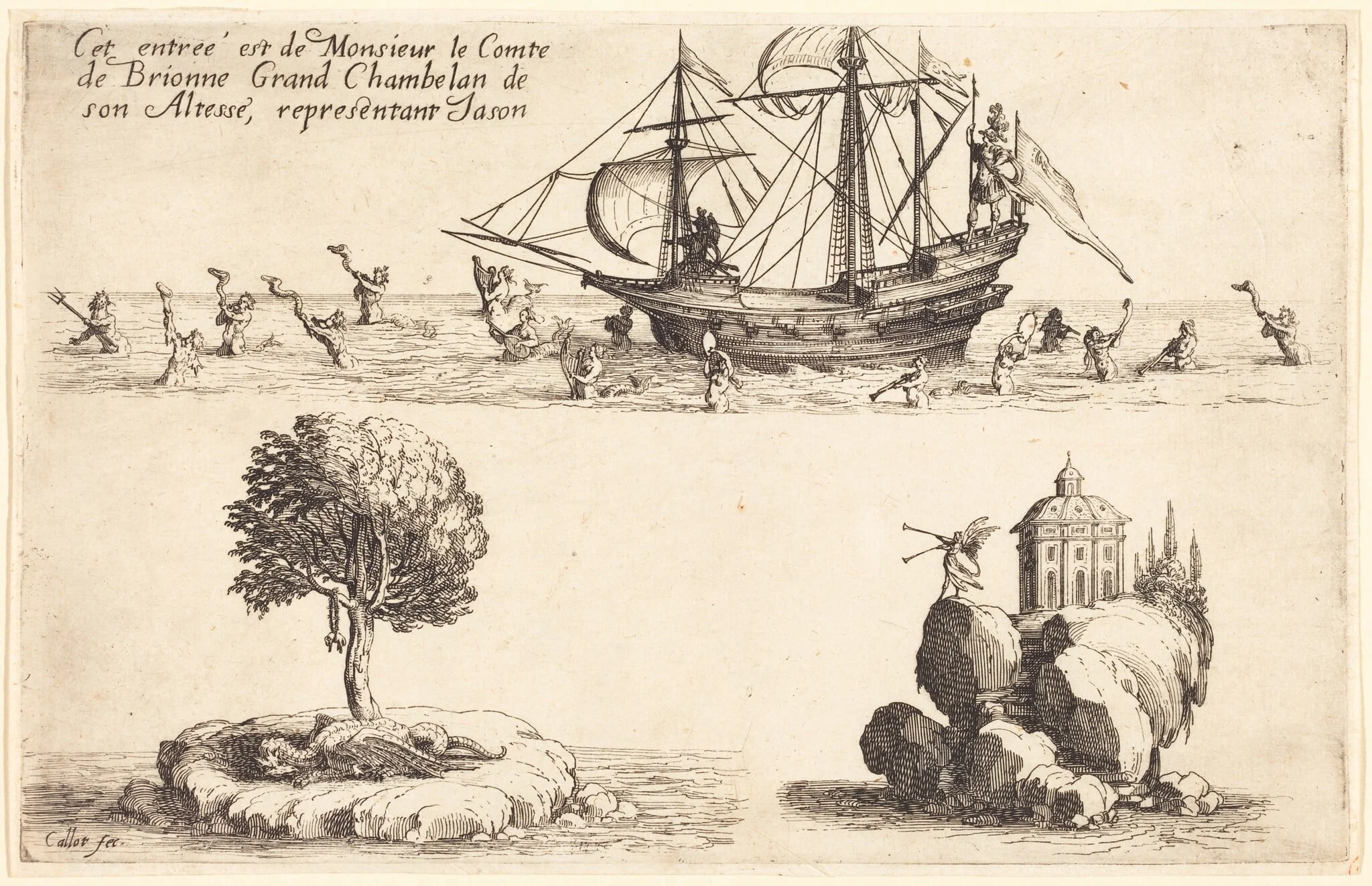 Entry of M. le Comte de Brionne, Grand Chamberlain of His Highness,Representing Jason, detail