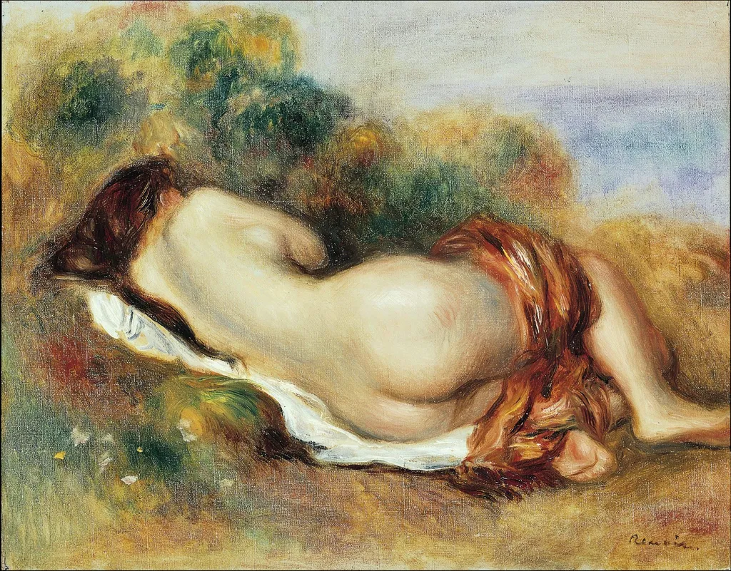 Reclining Nude, by Auguste Renoir, oil, 1896
