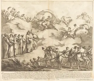 The Prima Macchina for the Chinea of 1744: The Glorification of Virgil, by Louis-Joseph Le Lorrain, ink, 1744
