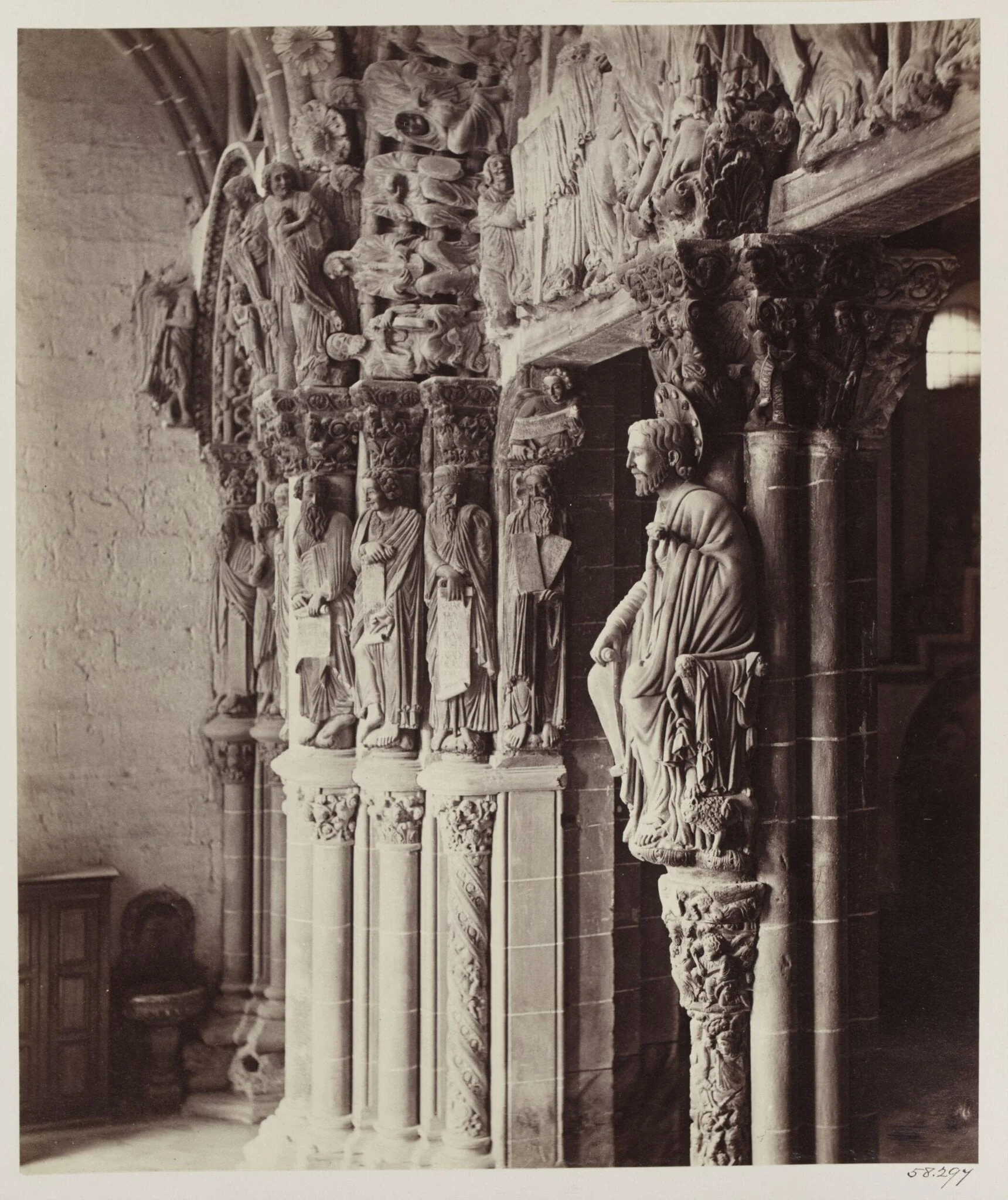 Cathedral, Santiago, Spain, Portico de la Gloria, details of Doorway (No.3), detail