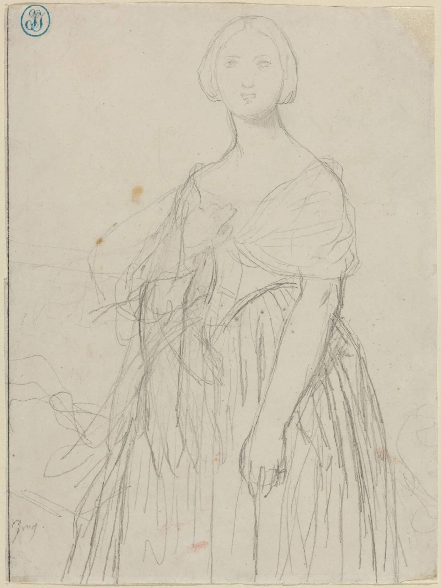 Sketch for Madame Moitessier, detail