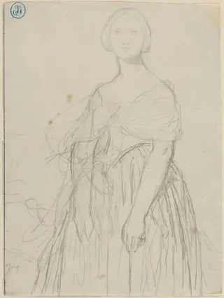 Sketch for Madame Moitessier, by Jean Auguste Dominique Ingres, graphite, 1824