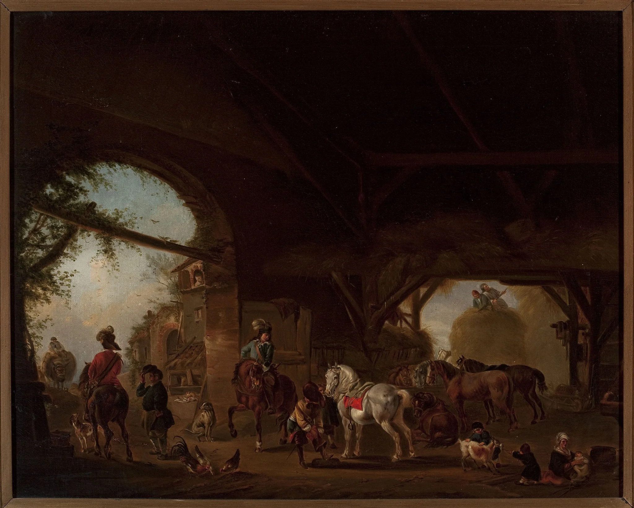 Genre scene at the farm, detail
