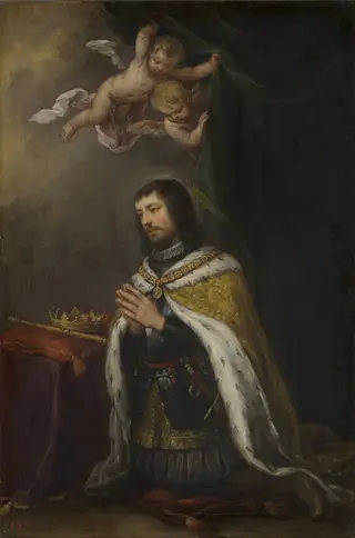 Saint Ferdinand King of Castille Leon and Asturias, by Bartolomé Esteban Murillo, oil, 1672