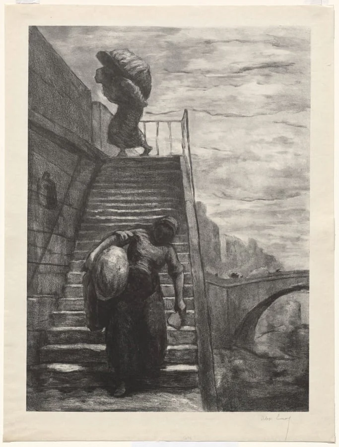 Washerwomen Descending a Quai Staircase, detail