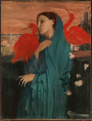 Young Woman with Ibis, by Edgar Degas, oil, 1860