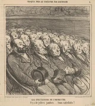 Les spectateurs de l'orchestre, by Honoré Daumier, ink, 1864