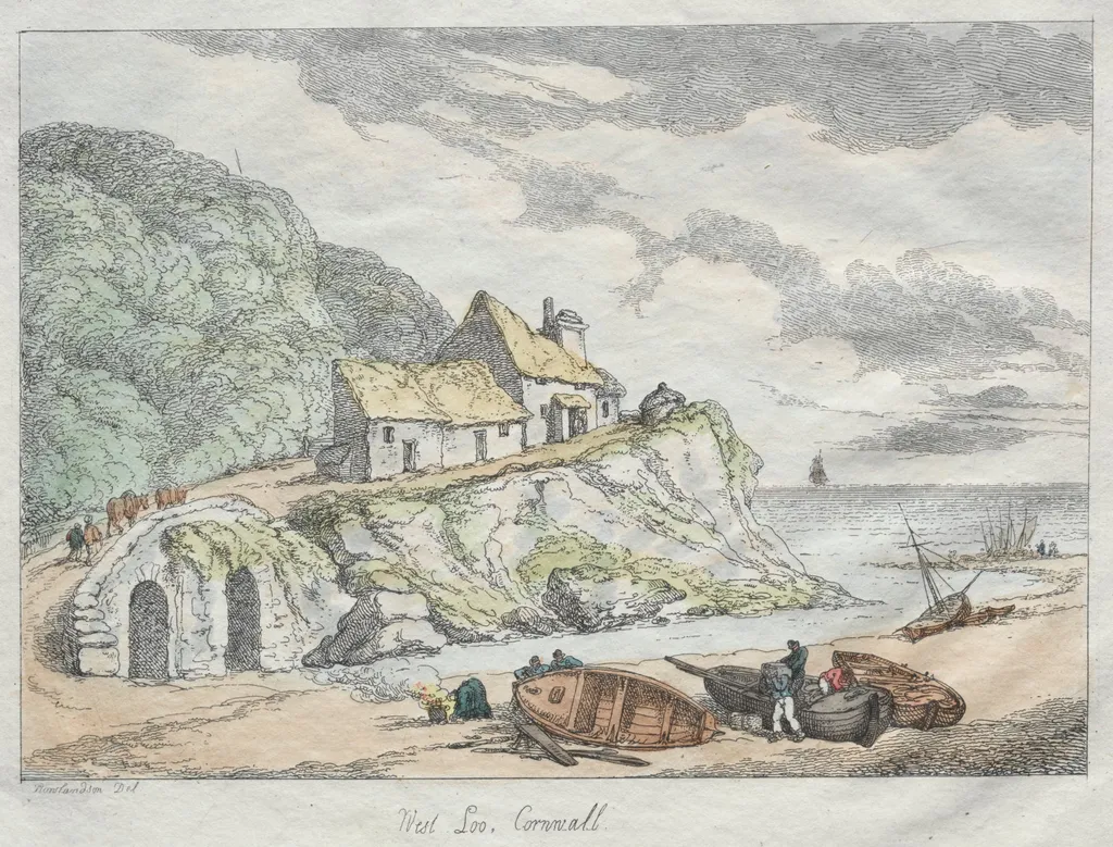 Rowlandson's Sketches from Nature:  West Loo, Cornwall, by Thomas Rowlandson, 1822