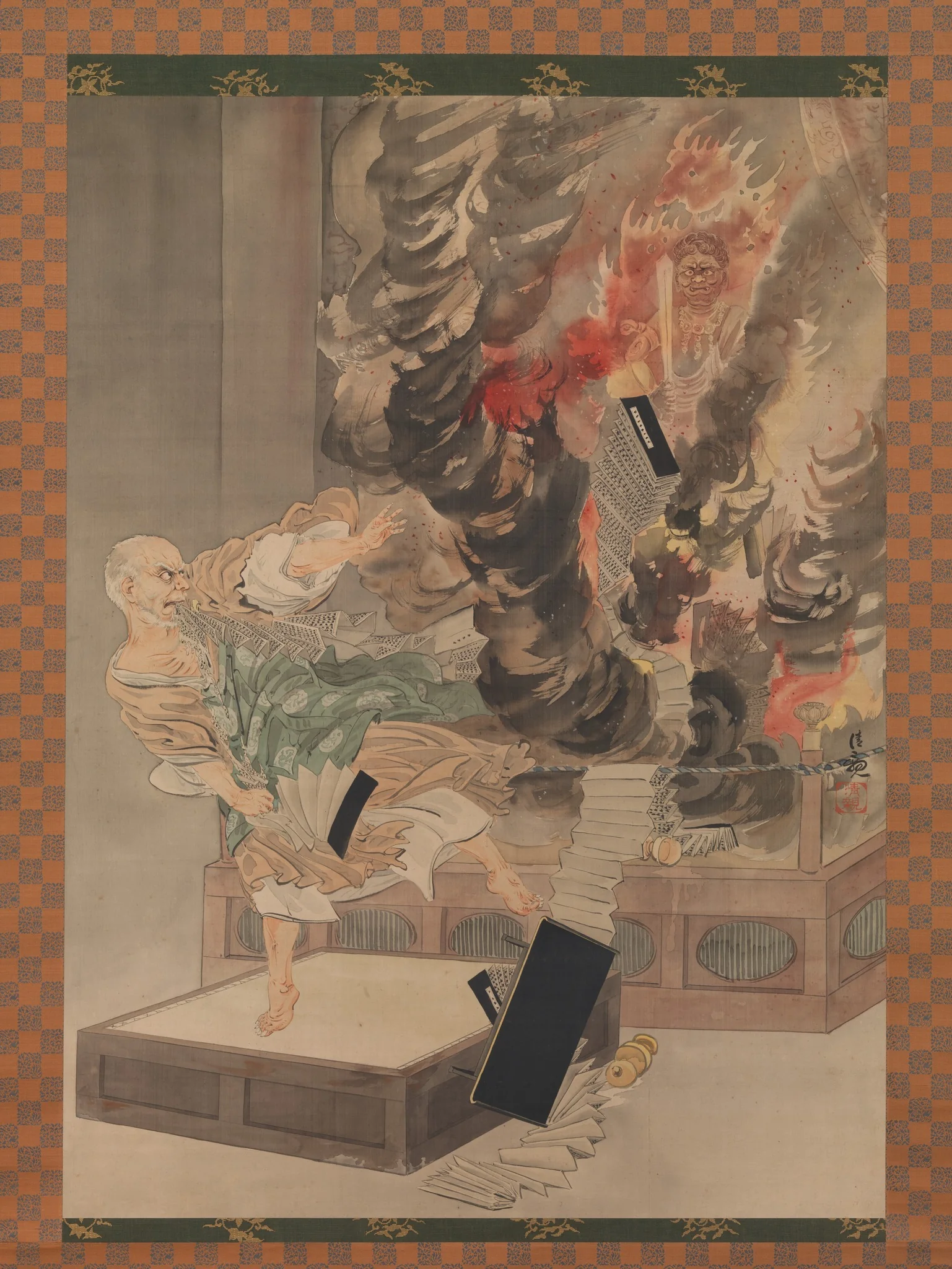 The Fury of Monk Raigō, detail