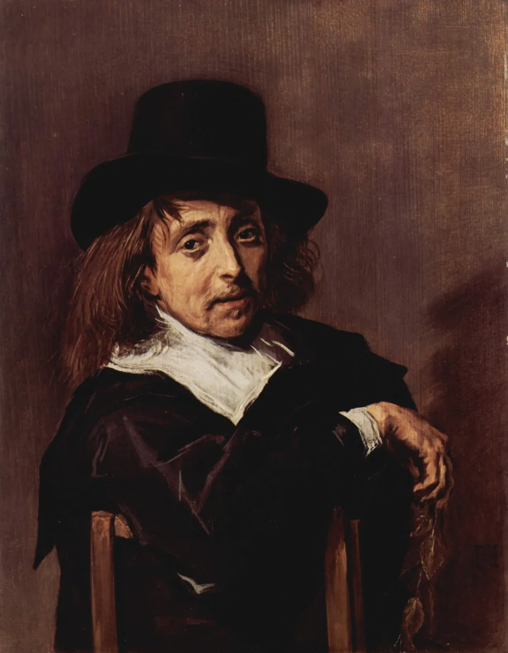 Portrait of a man, by Frans Hals, oil, 1645