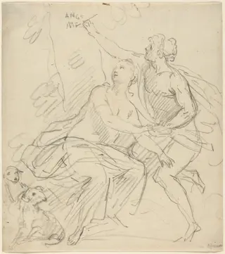 Angelica and Medoro, by Giovanni Battista Cipriani, graphite, 1756