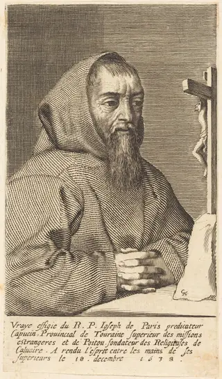 François Le Clerc Du Tremblay, Known as Père Joseph, by Claude Mellan, ink, 1638