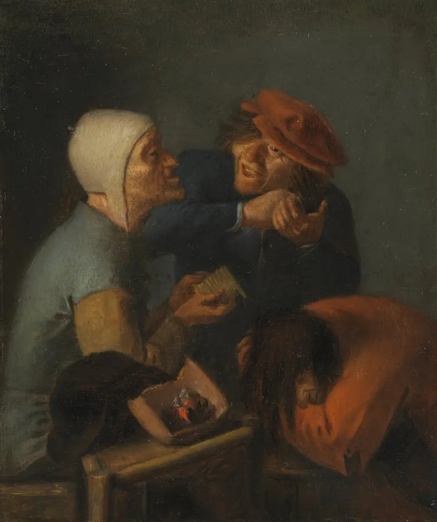 The Delousing, by Adriaen Brouwer, oil, 1601