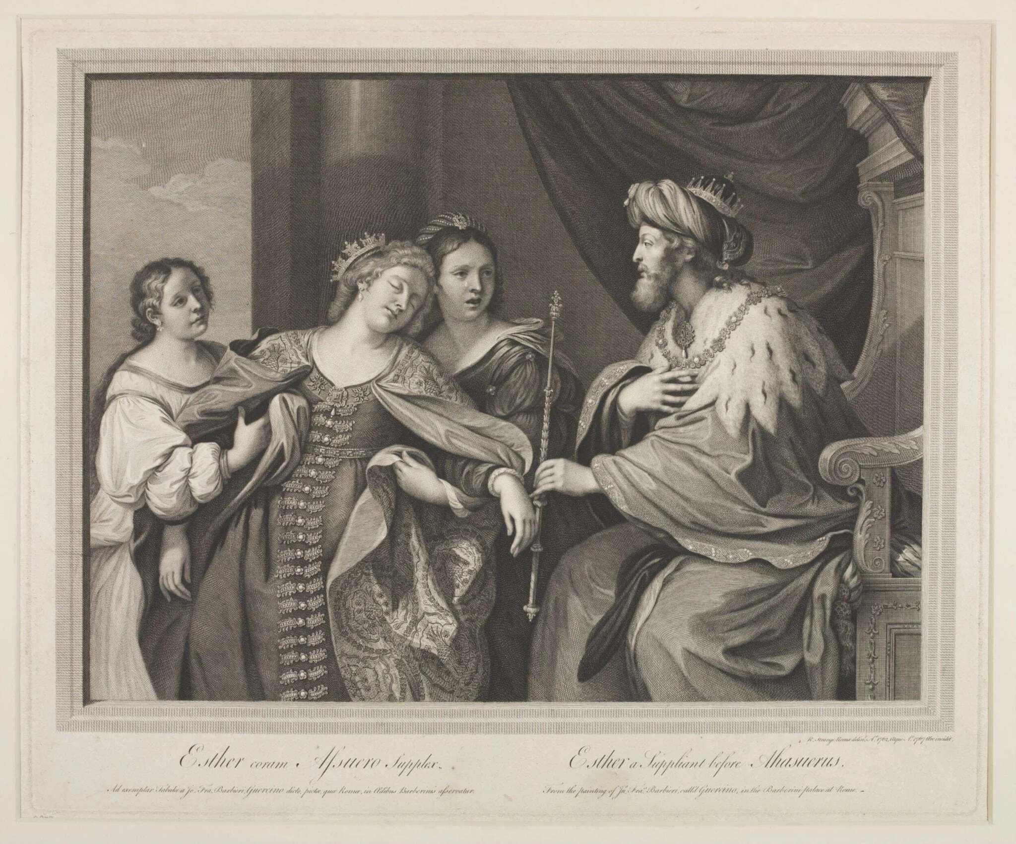 Esther a suppliant before Ahasuerus, detail