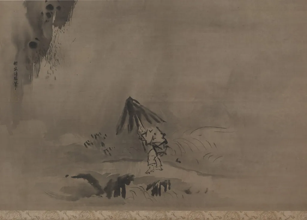Evening Shower, by Kano Tan'yū, unspecified, 1650