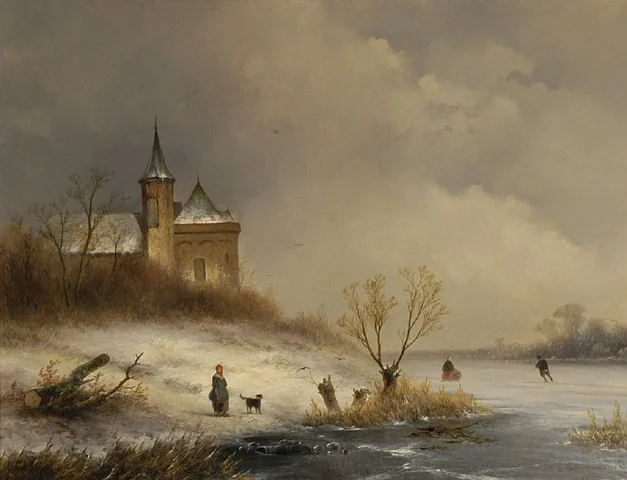 Winterlandschap, detail