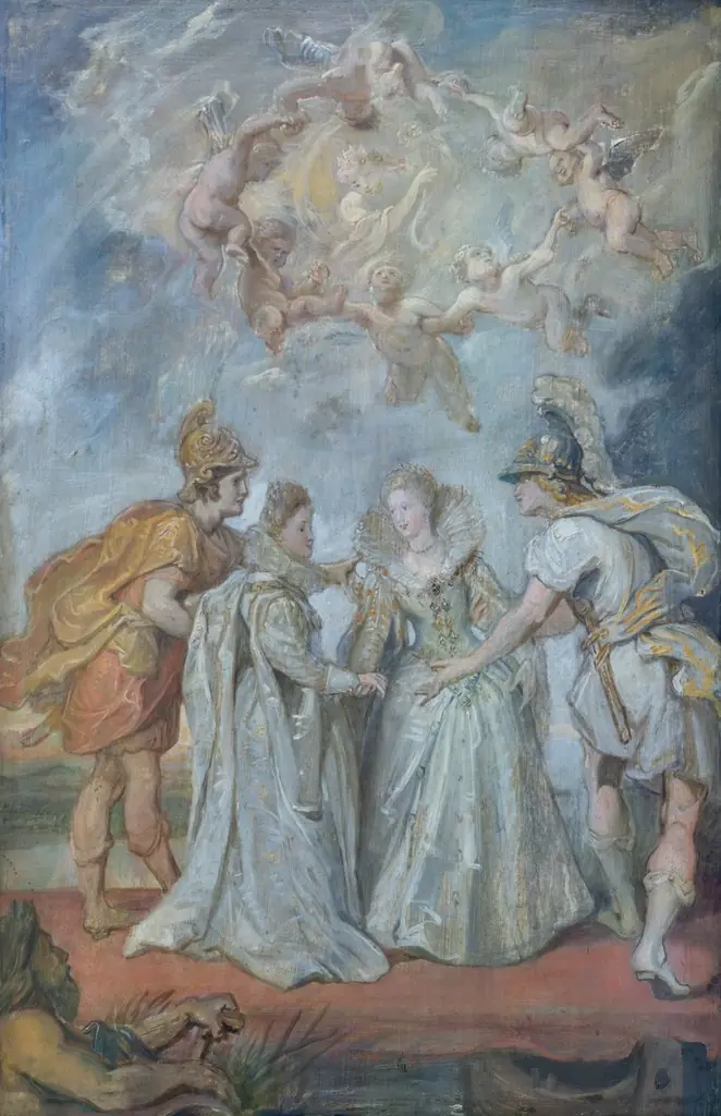 Family Exchange of the princesses between Spain and France on 9 november 1615, by Peter Paul Rubens, oil, 1622