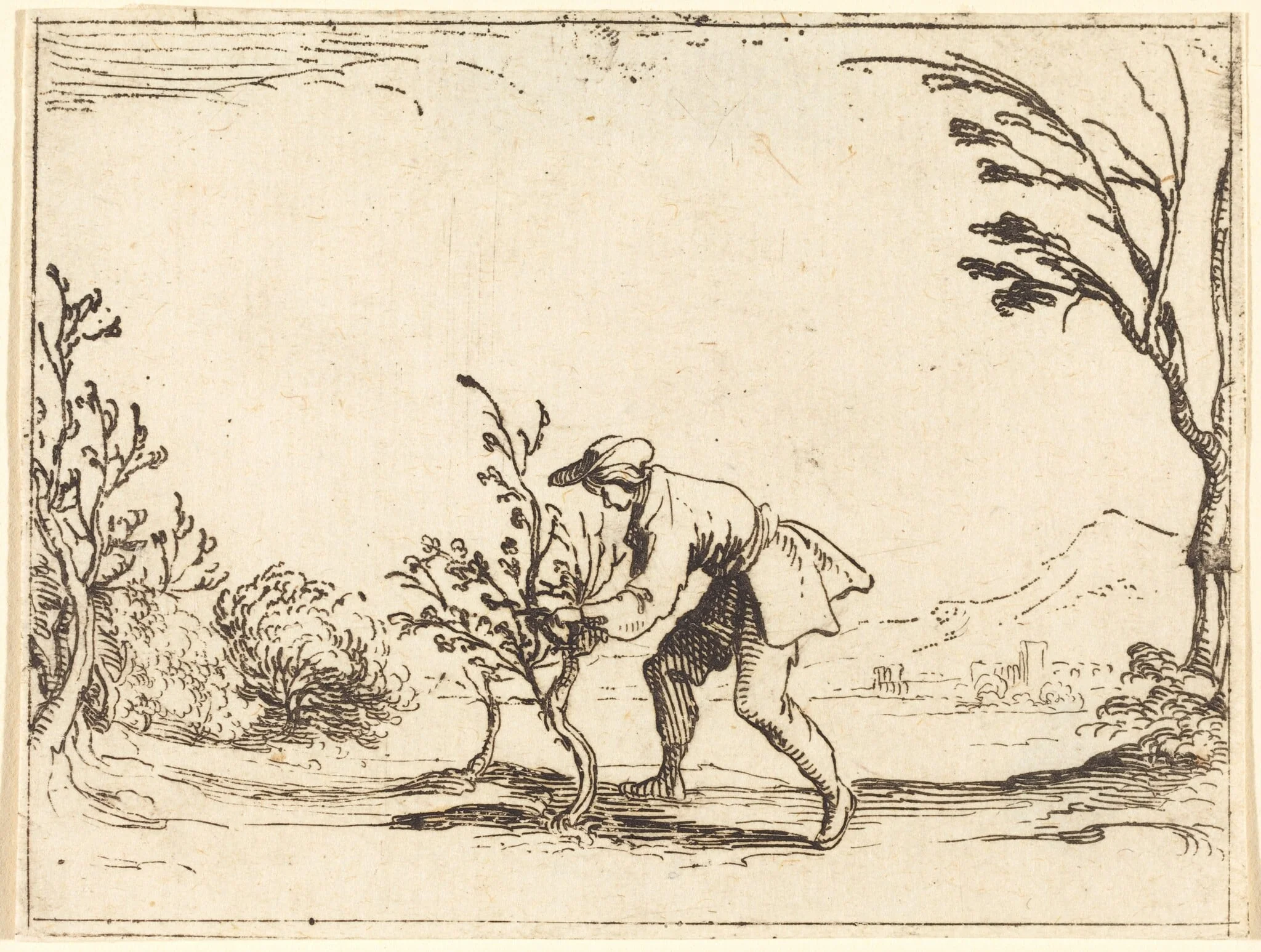 Man Cutting a Balm-Tree, detail