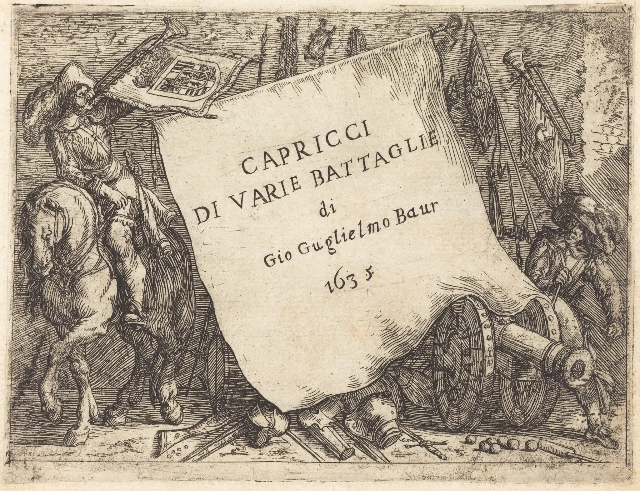 Capricci di varie battaglie (Title Page), detail
