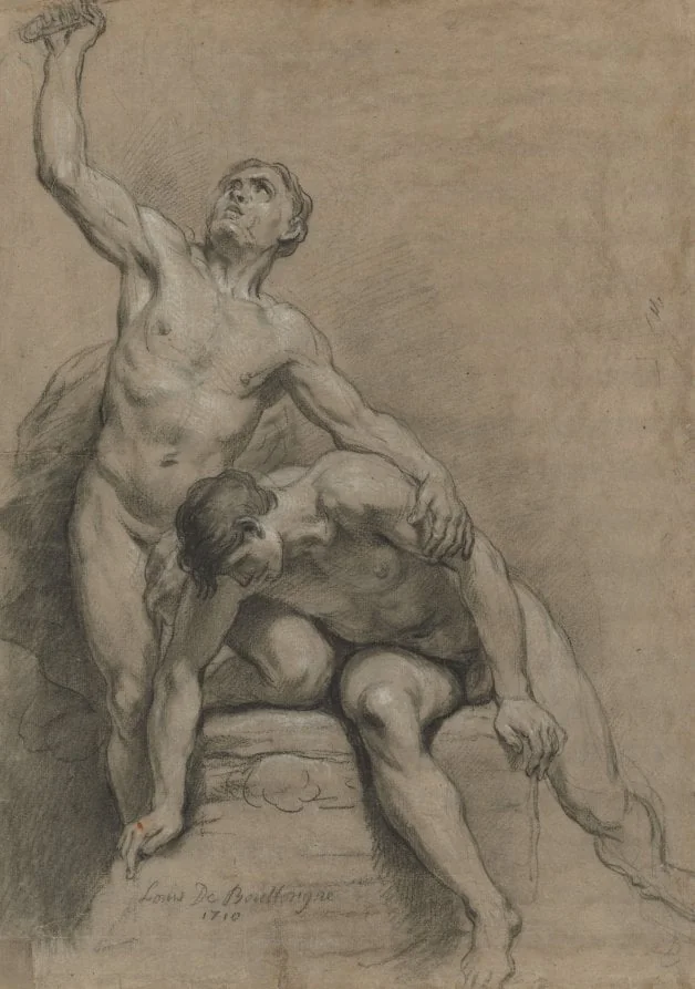 Two Male Nudes, detail