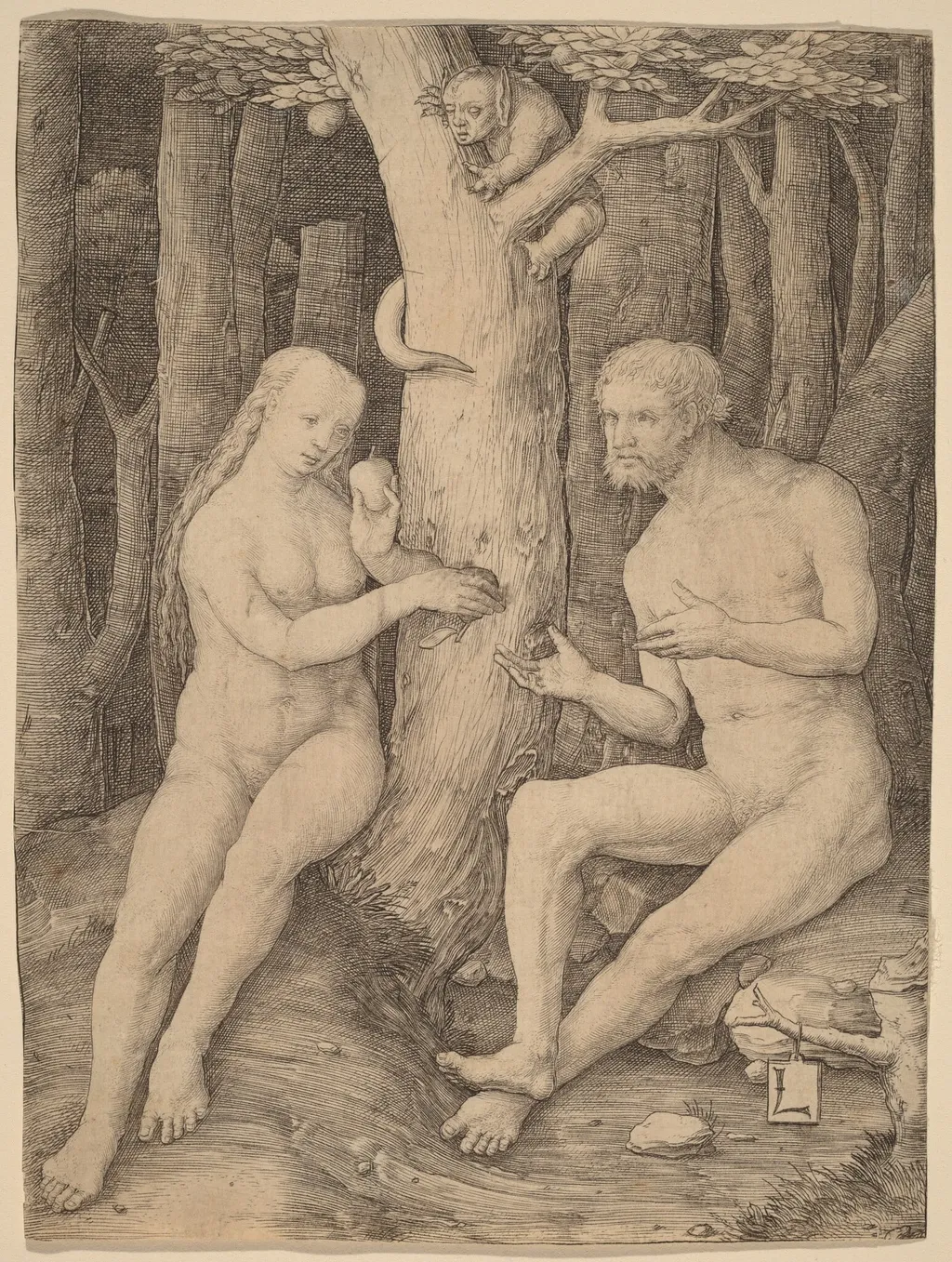 The Fall of Man, by Lucas van Leyden, ink, 1508