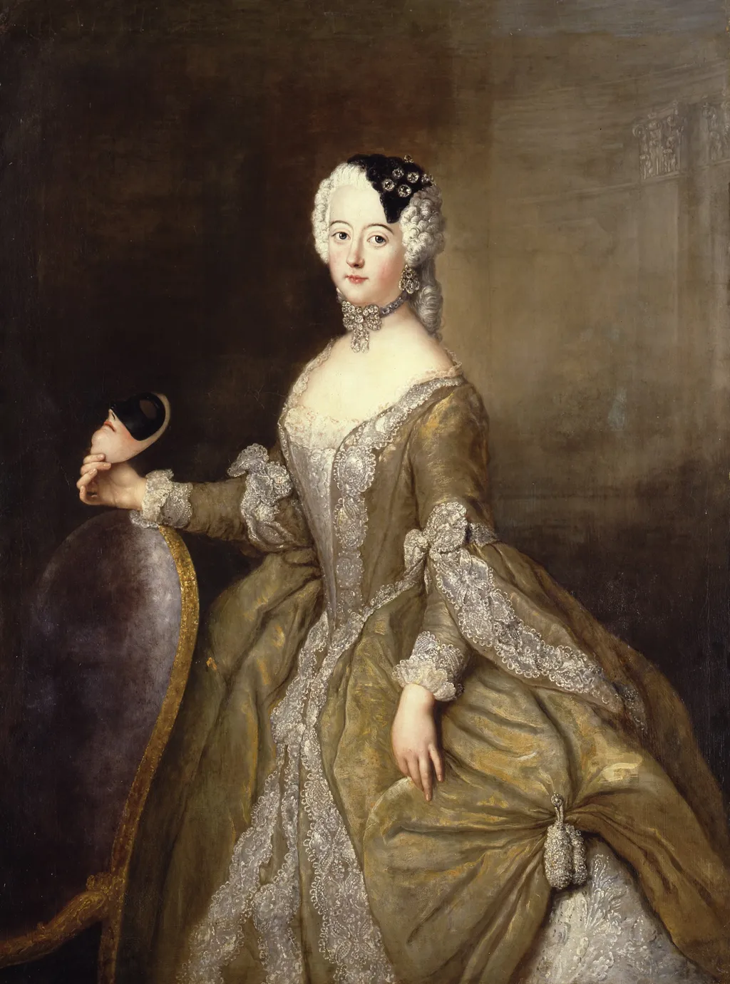 Princess Luise Ulrike of Prussia (1720-1782), by Antoine Pesne, oil, 1744