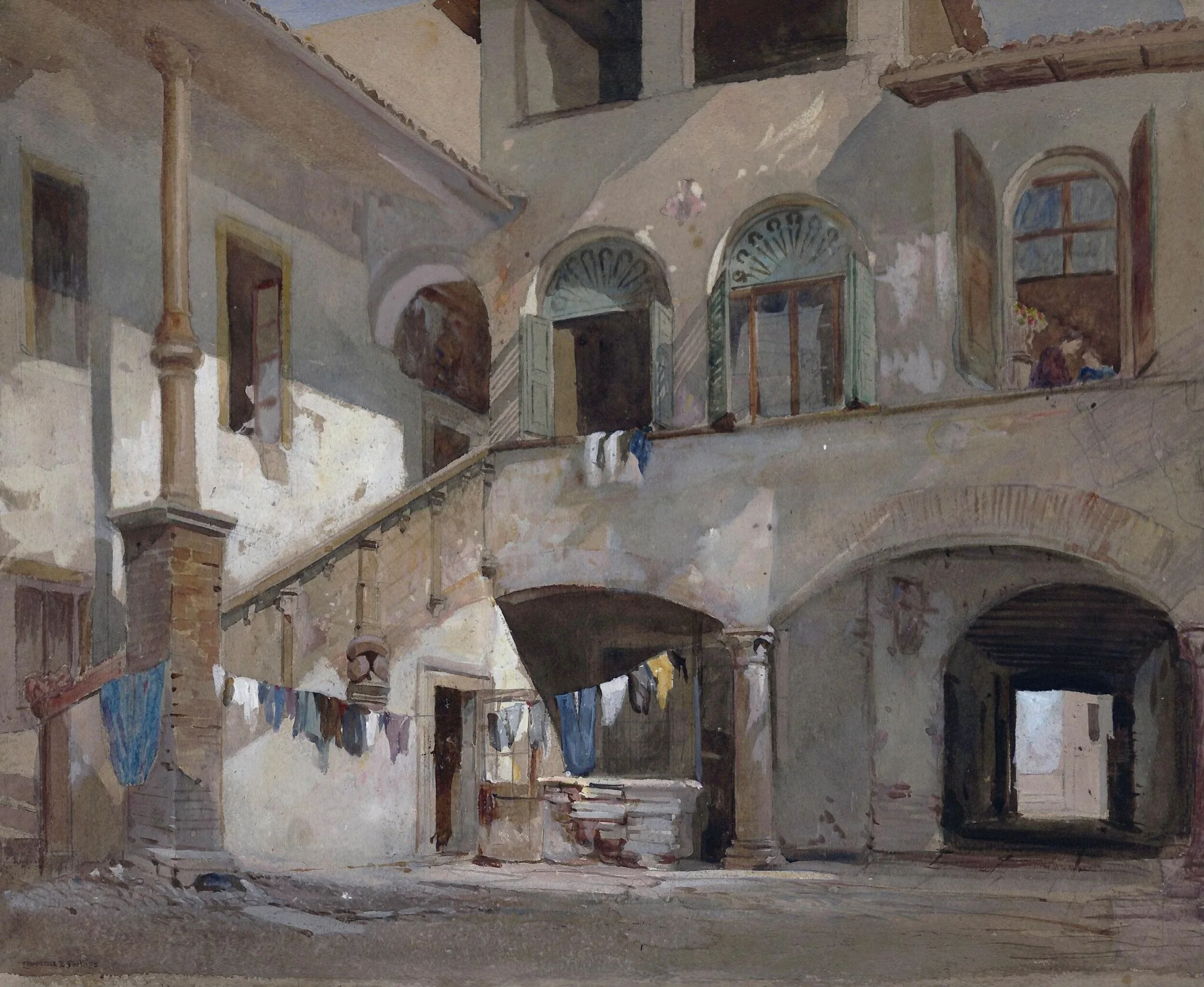 An Italian Courtyard, detail