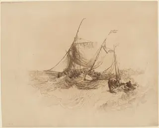 Calais Pier, by Francis Seymour Haden, ink, 1874