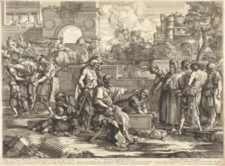 Liberare Captivos, by Sébastien Bourdon, ink, 1668