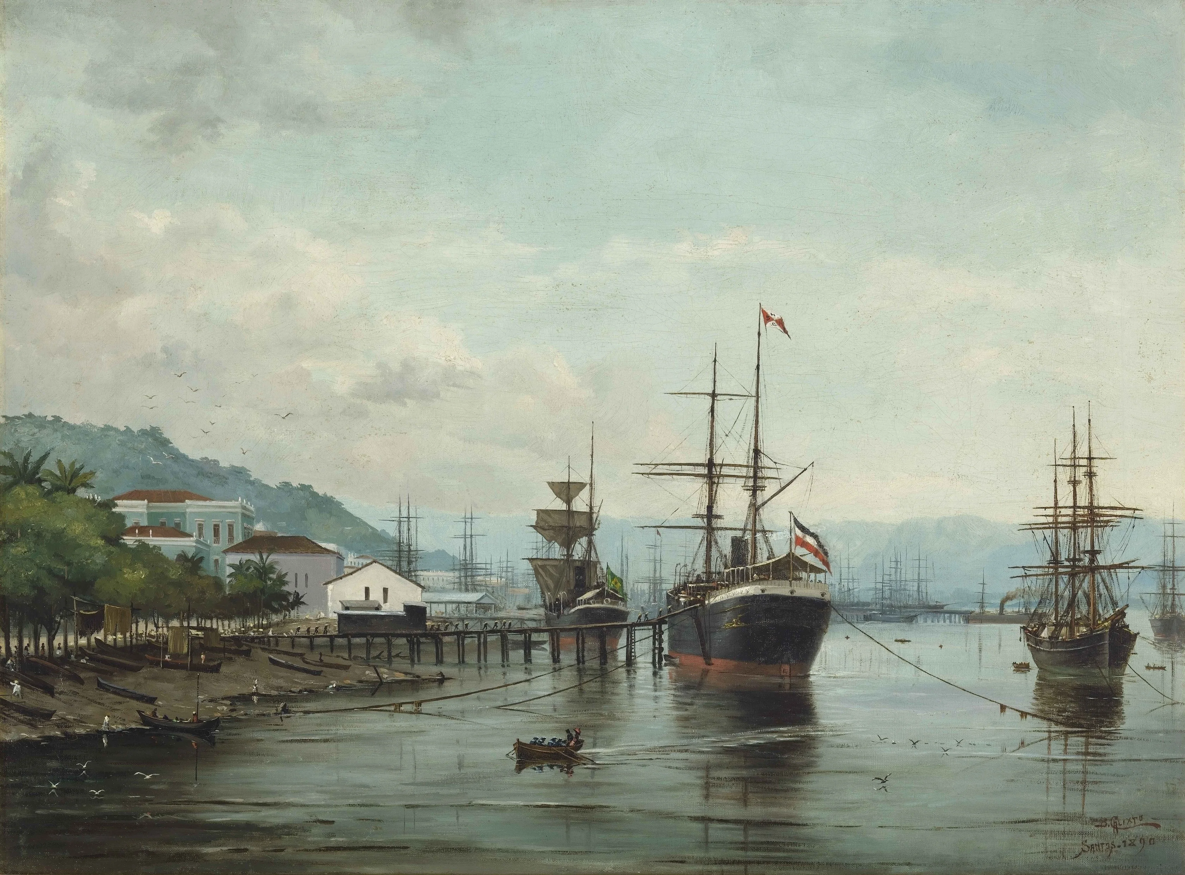 Porto de Santos, SP (visto à esquerda), detail