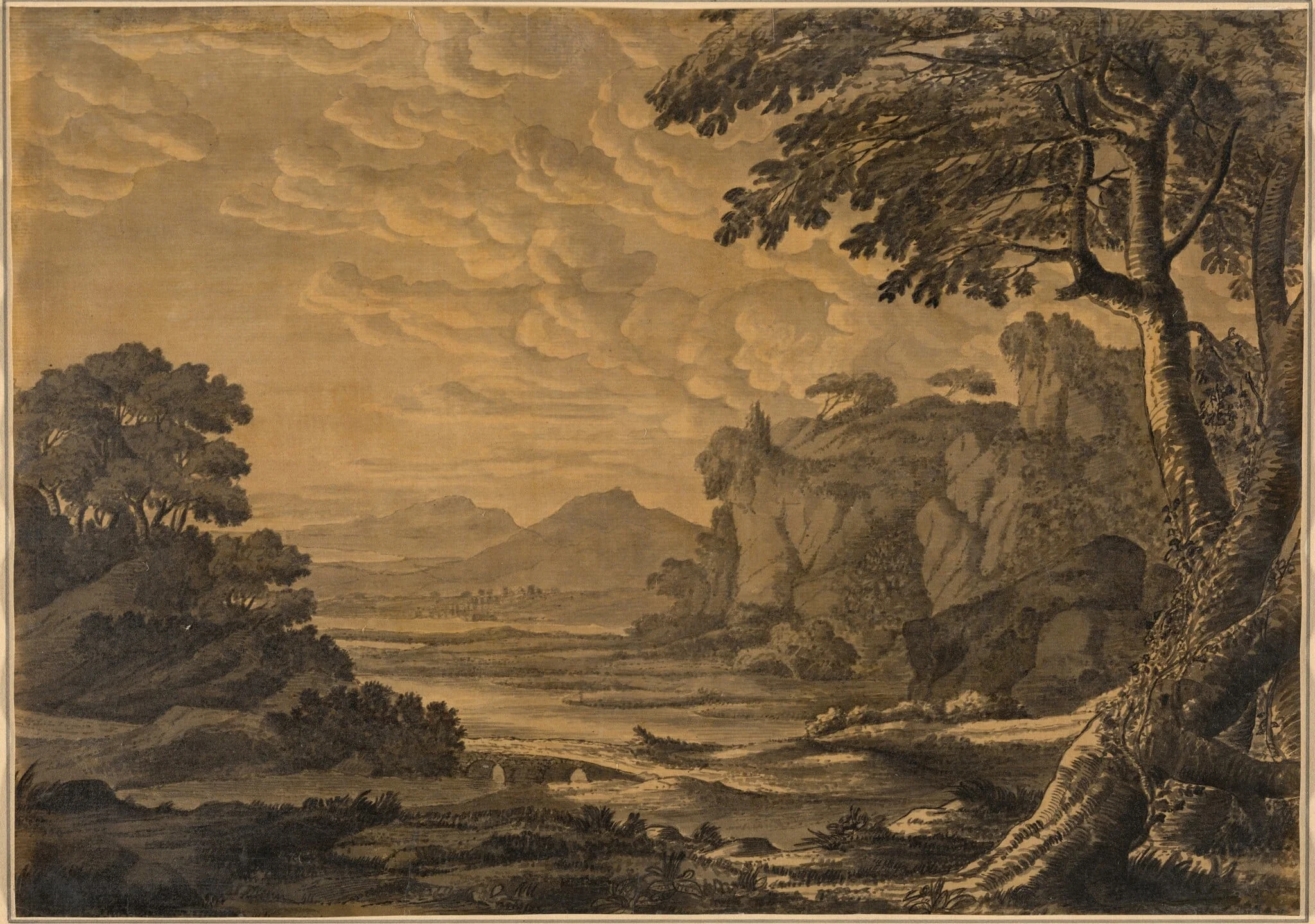 An Extensive River Landscape, detail