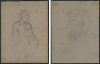 Mother and Child (recto); Profile Bust of a Man (verso), by Paul Gauguin, 1874