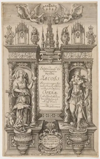 Title Page. James I, an Opera, by Renold Elstrack, ink, 1619