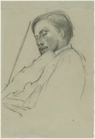 The Violinist, by Pierre Puvis de Chavannes, graphite, 1880