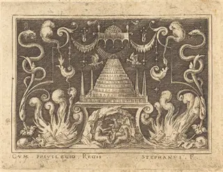 Incest of Loth, by Etienne Delaune, ink, 1551