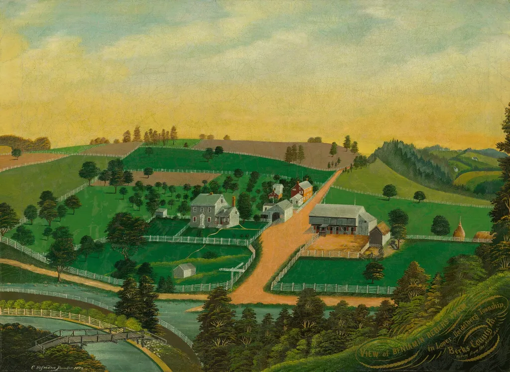 View of Benjamin Reber's Farm, by Charles C. Hofmann, oil, 1872