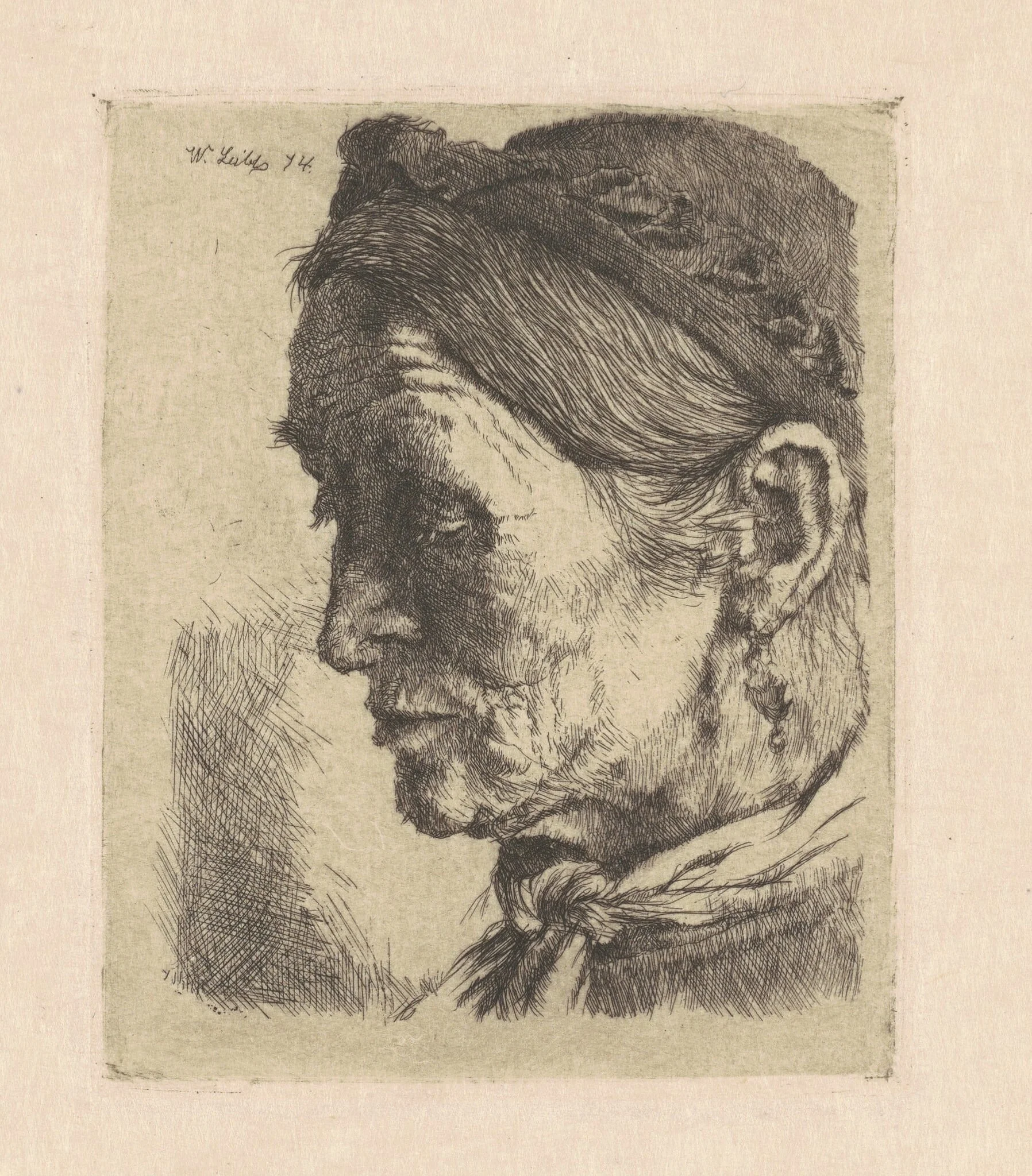 Peasant Woman with Closed Eyes, detail