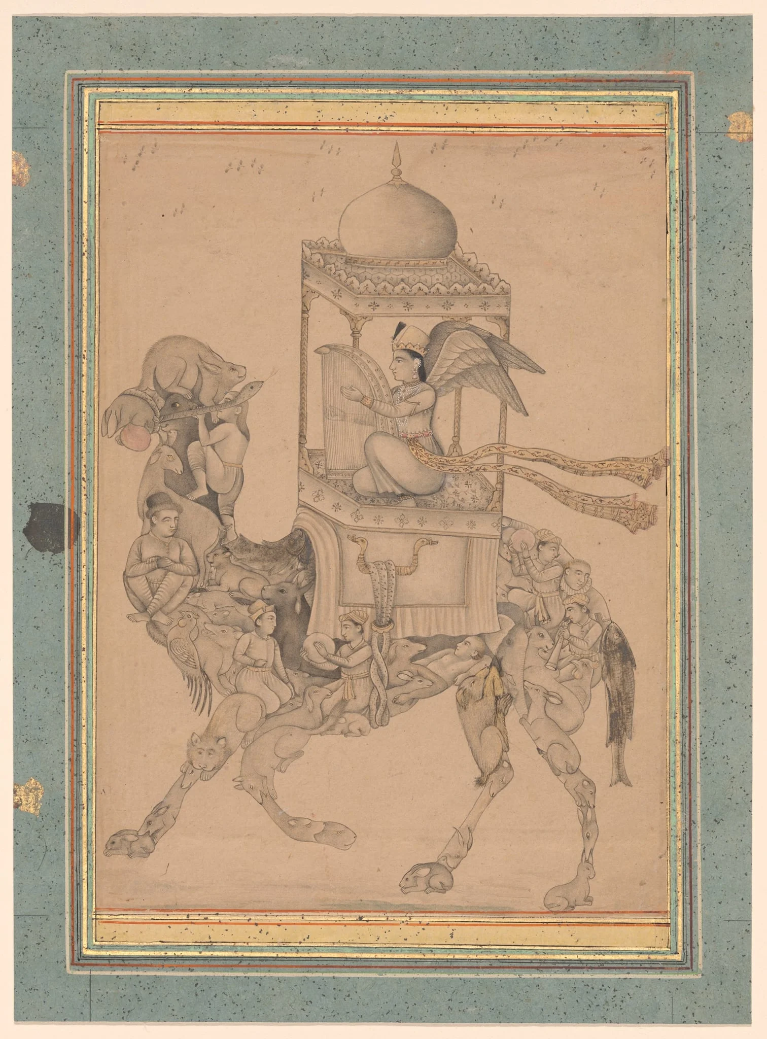 Angel (Peri) Riding a Composite Camel, detail