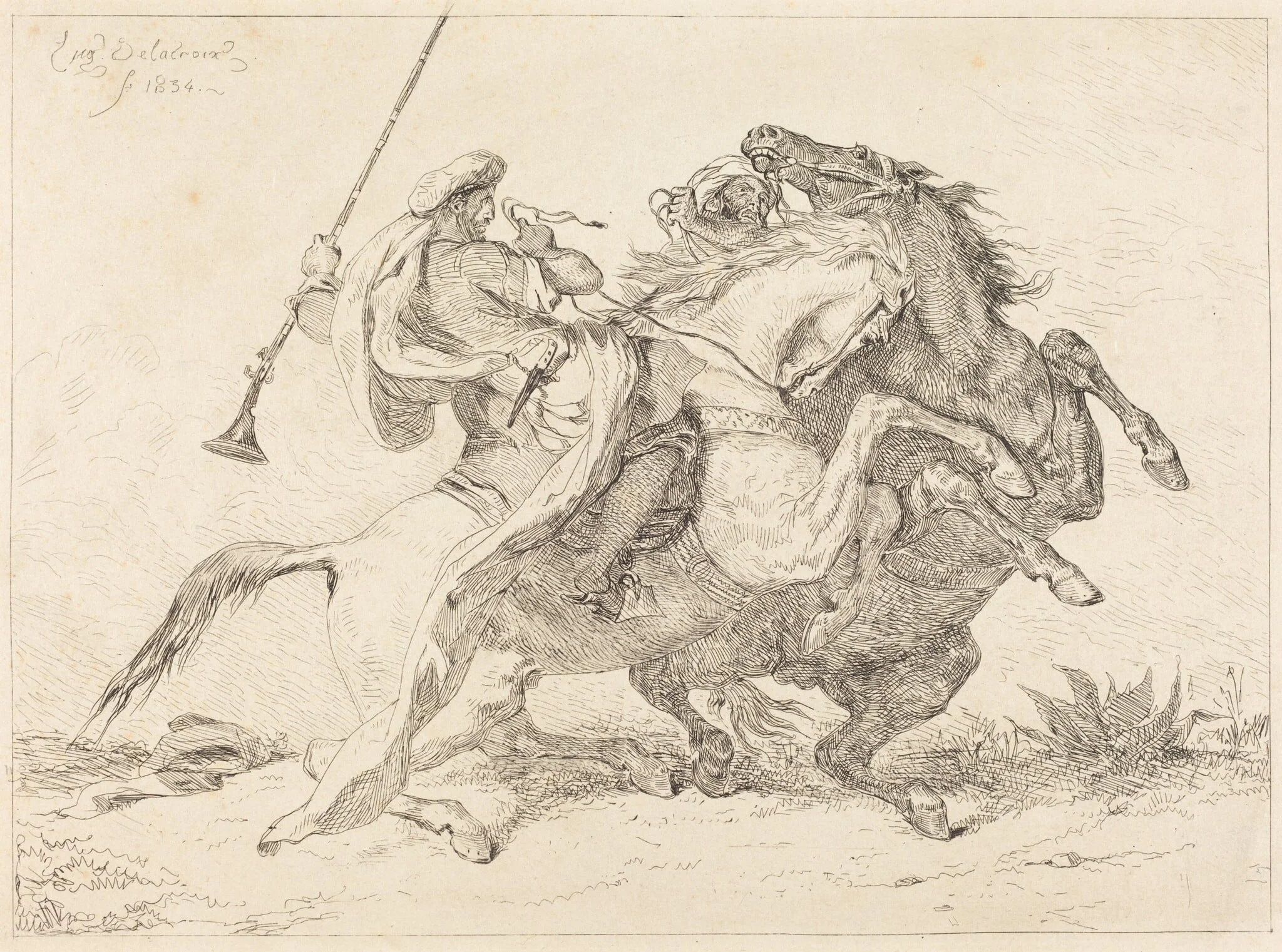 Encounter of the Moorish Horsemen (Rencontre de Cavaliers Maures), detail