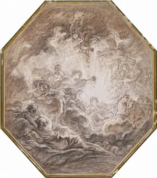 Aurora Heralding the Arrival of the Morning Sun, by François Boucher, chalk, 1765
