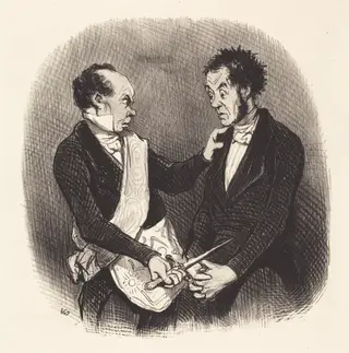 Réception d'un franc-maçon, by Honoré Daumier, ink, 1846