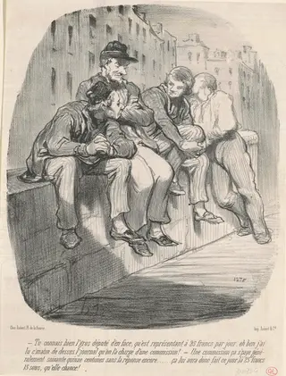 Tu connais bien l'gros député d'en face ..., by Honoré Daumier, ink, 1849