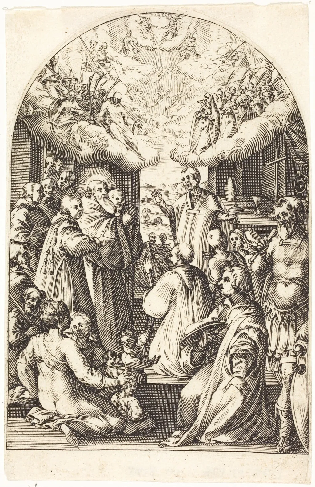 Death of Saint Benedict, by Jacques Callot, ink, 1610