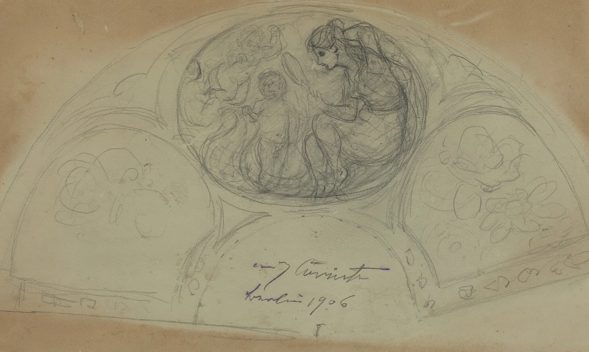 Fan Design [verso], detail