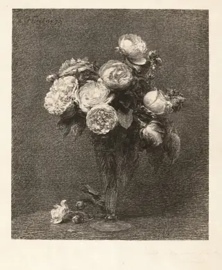 Bouquet of Roses, by Henri Fantin-Latour, ink, 1879