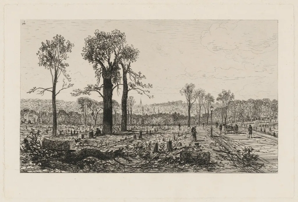 Avenue de Boulogne, by Maxime Lalanne, ink, 1871