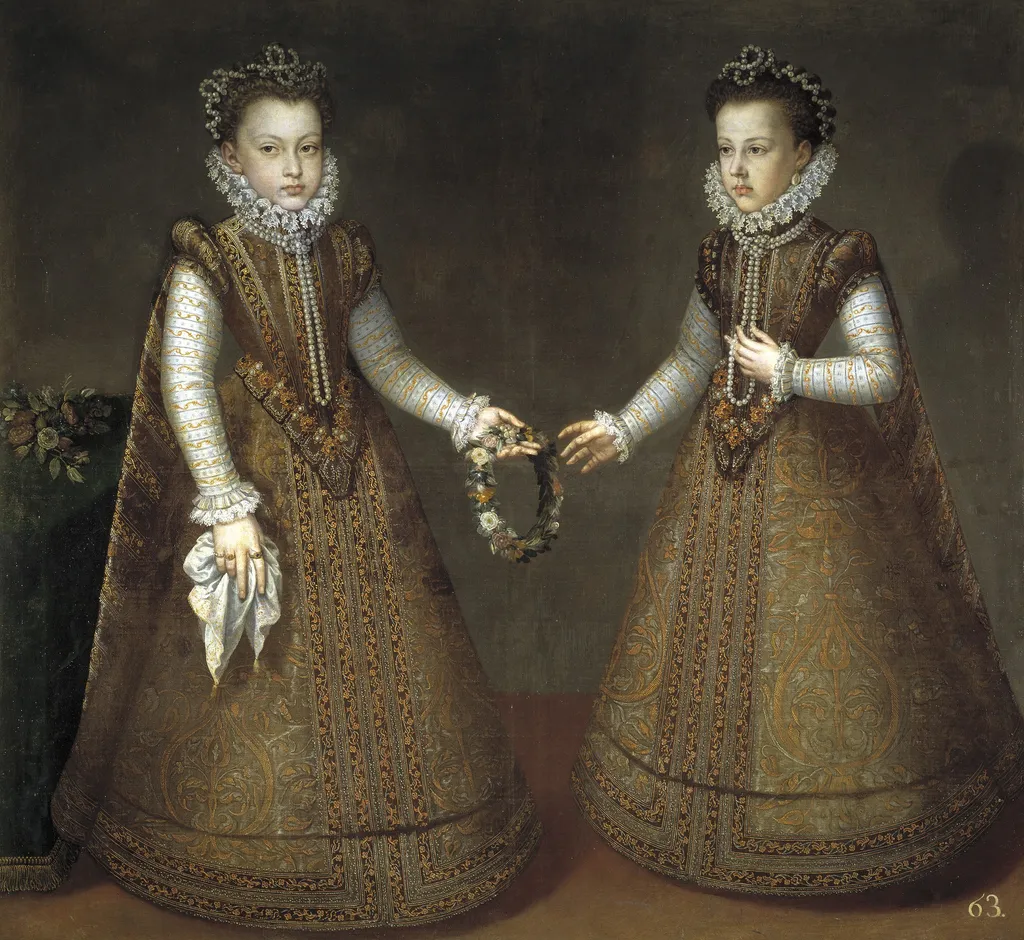 The Infantas Isabel Clara Eugenia and Catalina Micaela, by Alonso Sánchez Coello, oil, 1575