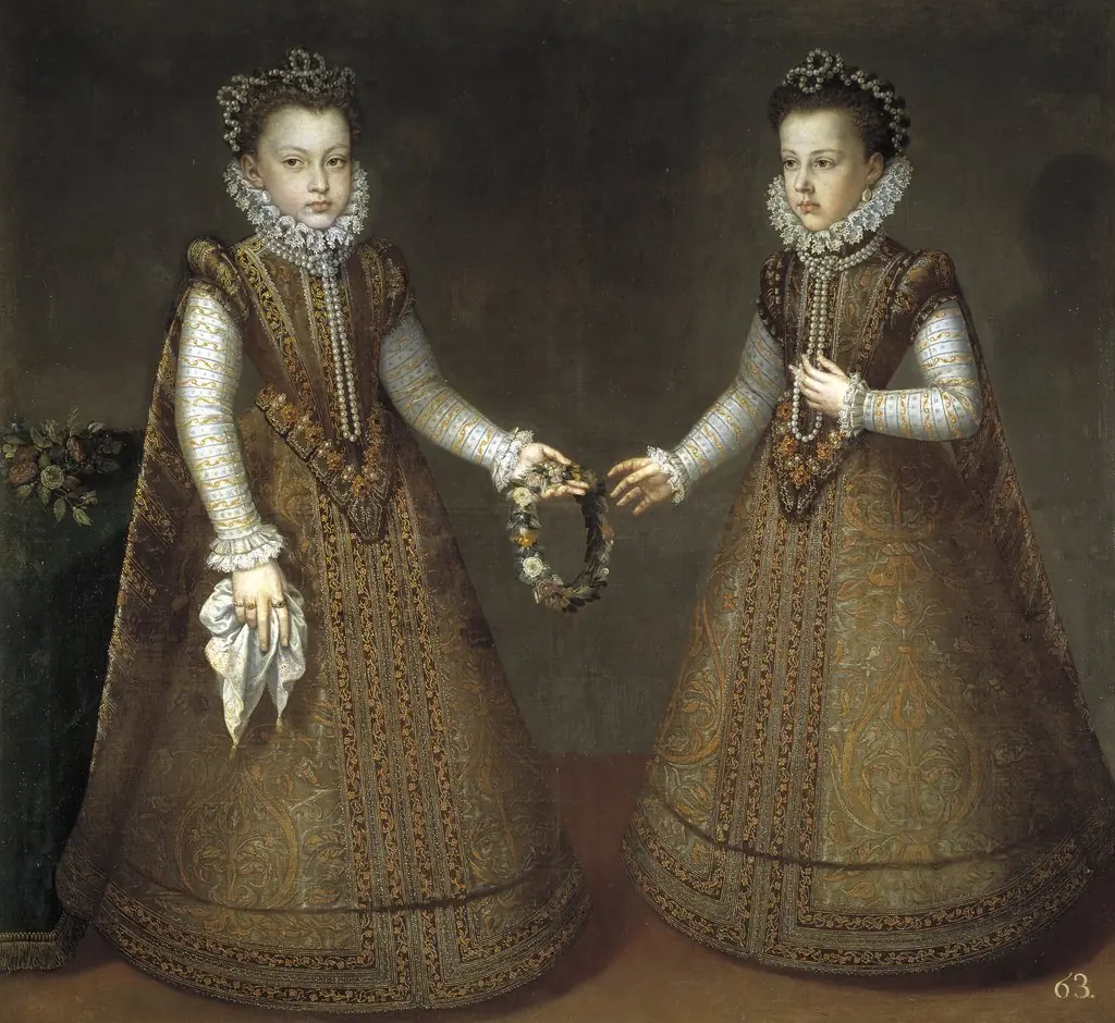 The Infantas Isabel Clara Eugenia and Catalina Micaela, by Alonso Sánchez Coello, oil, 1575